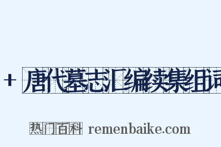 +唐代墓志汇编续集组词是什么意思的图片